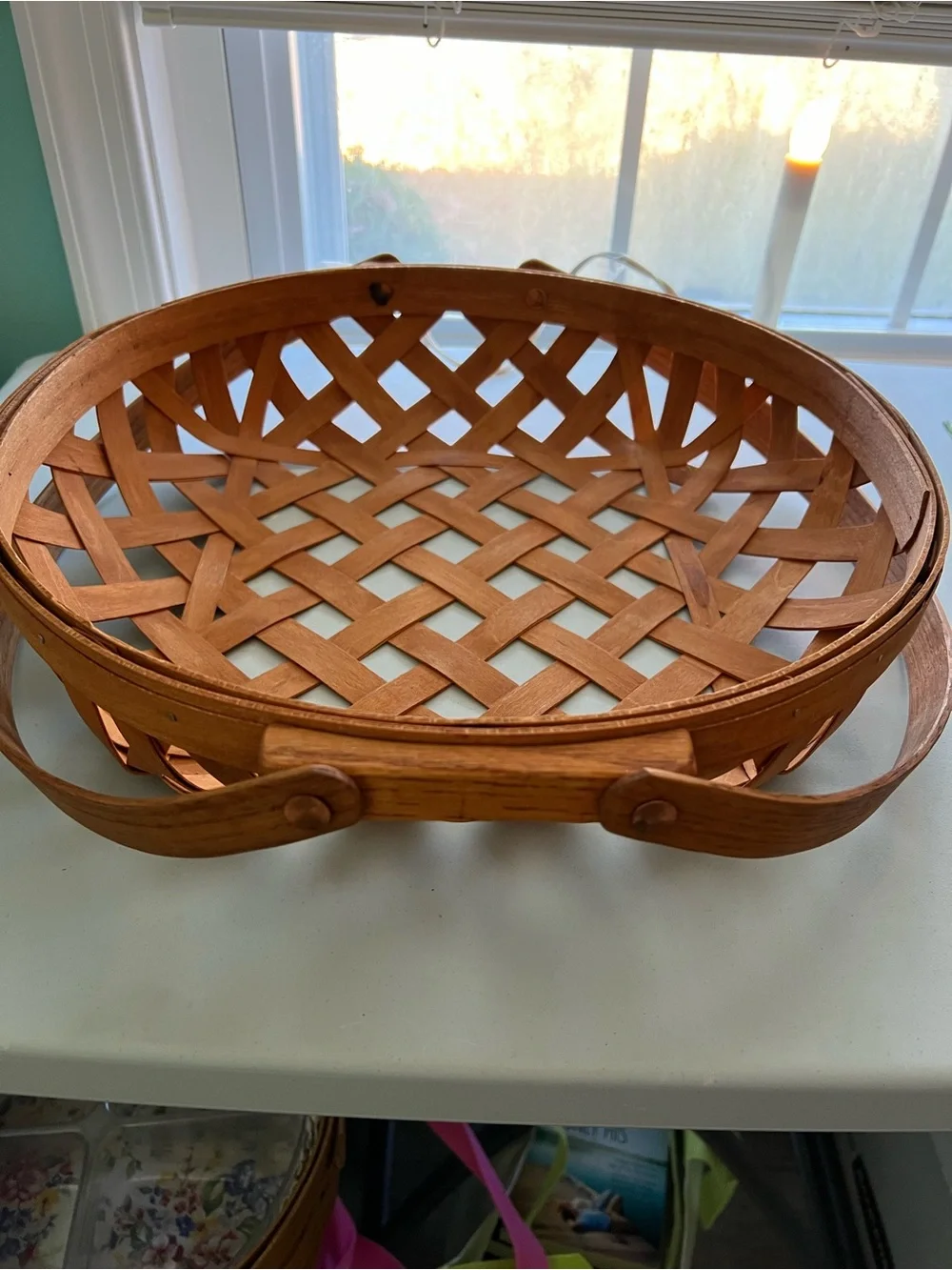 Handwoven Basket Tote in Warm Brown